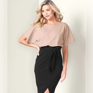 NWOT Women's L Color Block Dress w/Slit Skirt